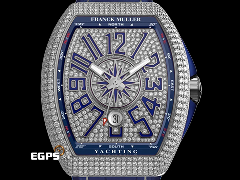 Franck Muller 法蘭穆勒 FM Vanguard V45 Yachting 遊艇系列 V45 SC DT 精鑲滿天星鑽錶 滿滿的美鑽耀眼奪目,絕對是目光的焦點 自動上鏈 44x54 mm
