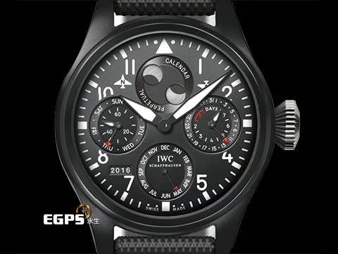 IWC 萬國錶 Big Pilot`s 大飛行員 Perpetual Calendar 萬年曆腕錶 IW502902 黑陶瓷材質 TOP GUN 海軍空戰部隊 大飛 七日鍊 動能顯示 經典四位數字年份顯示 南北月相 萬年曆 飛行錶 自動上鍊 48.6mm